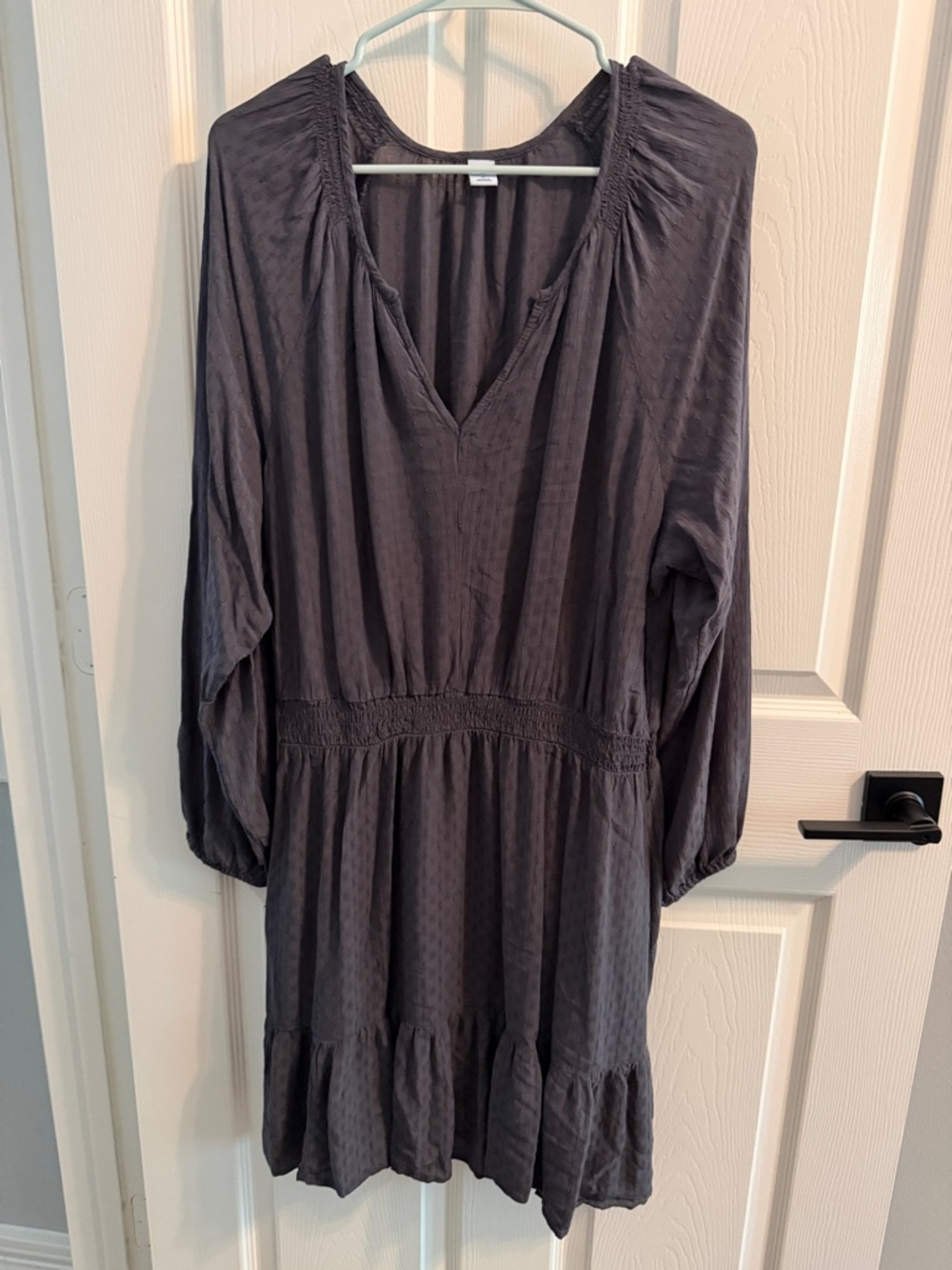 Old Navy Dark Charcoal V-Neck Midi Dress